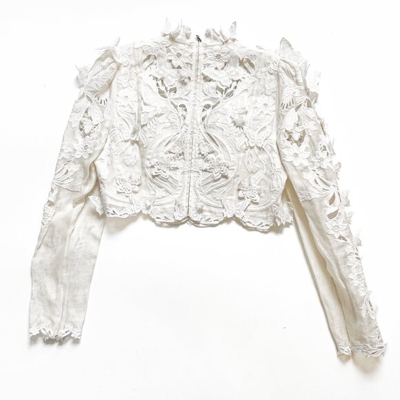 Zimmermann Luminous Embroidered Bodice Natural Size AU 3 US 10 - Picture 4 of 15